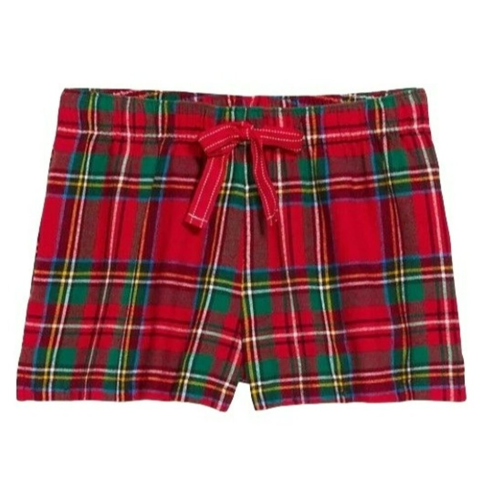 Old Navy Flannel Shorts Red Green Tartan Plaid Woman's Large Petite JJ1332